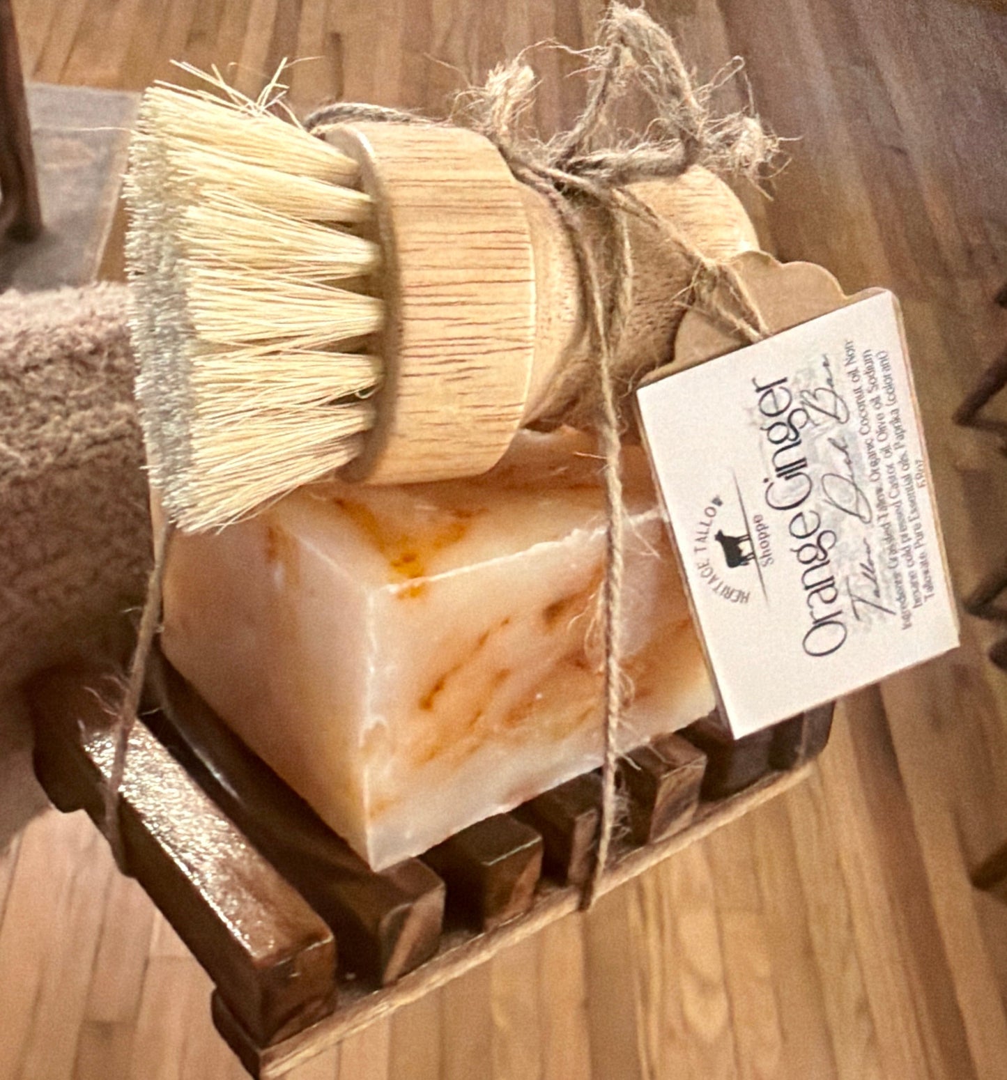Tallow Dish Washing Bar & Brush Set