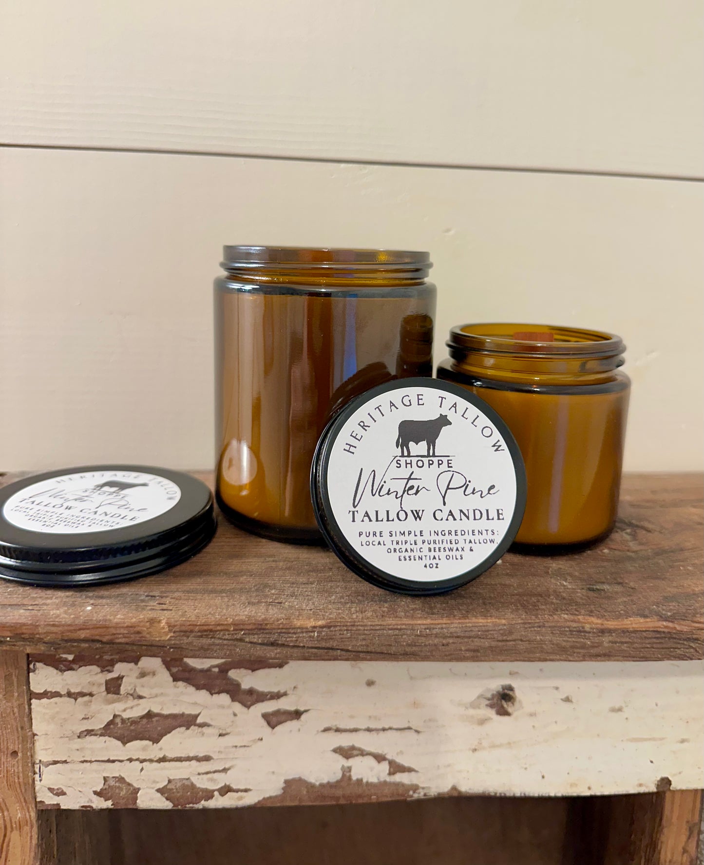 Non-Toxic Tallow & Beeswax Woodwick Candle