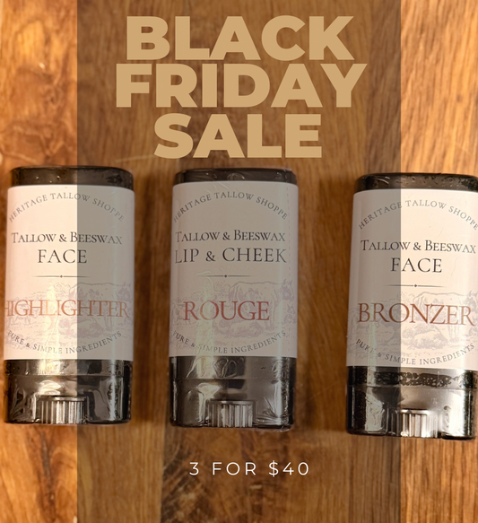 Tallow & Beeswax ~ Bronzer ~ Rouge ~ Highlighter ~
