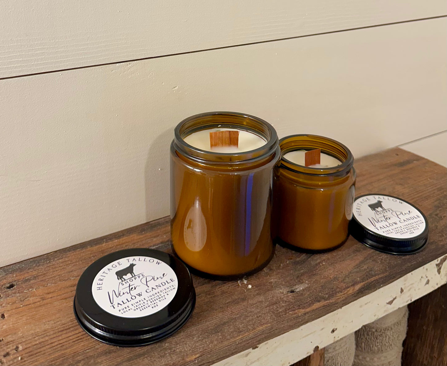 Non-Toxic Tallow & Beeswax Woodwick Candle