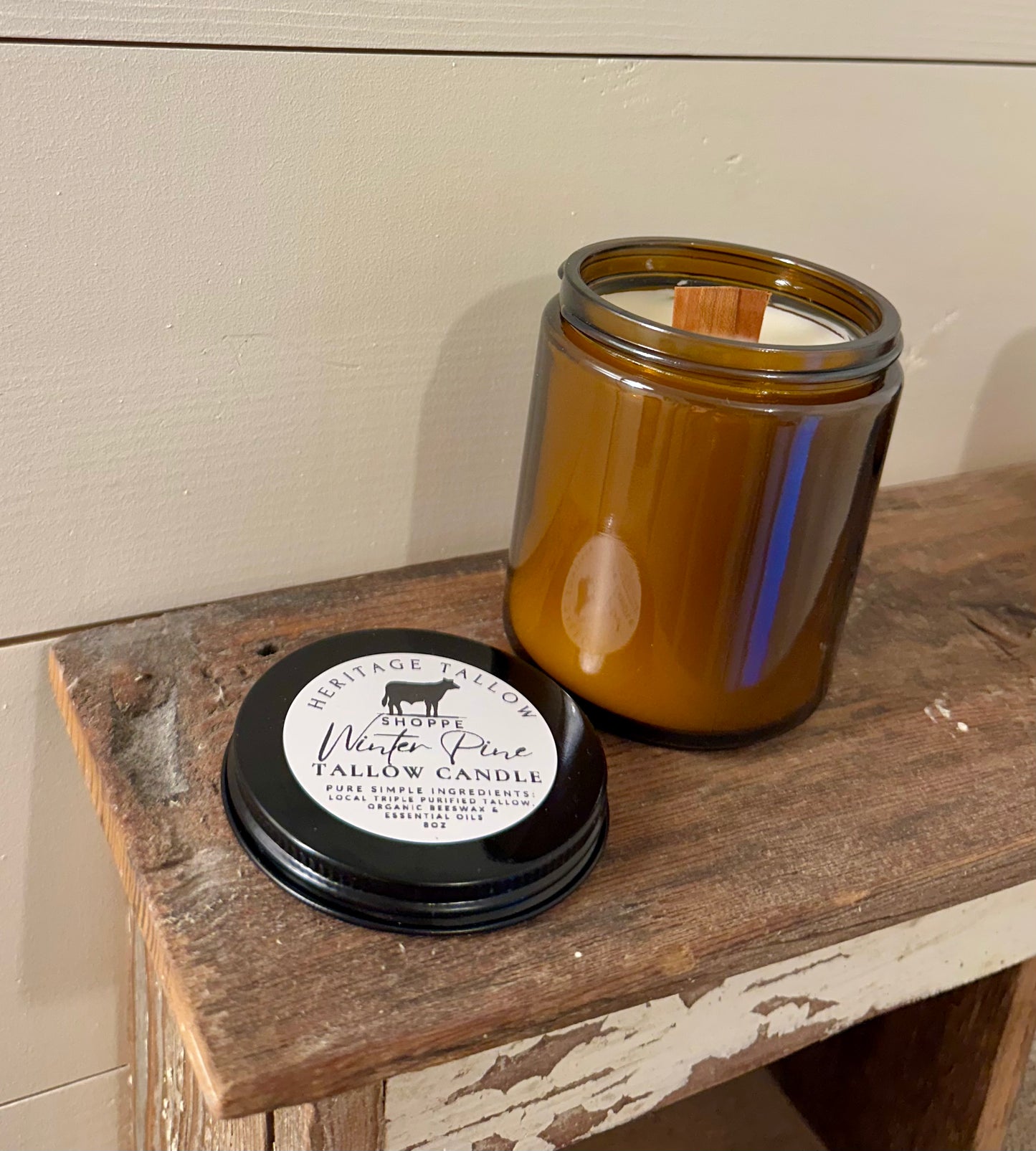 Non-Toxic Tallow & Beeswax Woodwick Candle