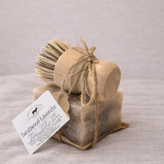 Tallow Dish Washing Bar & Brush Set